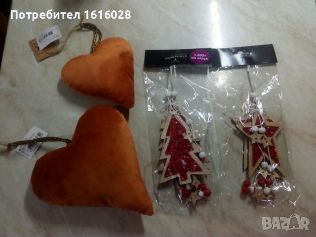 Коледна декорация - Плюшени сърца., снимка 5 - Декорация за дома - 38453293