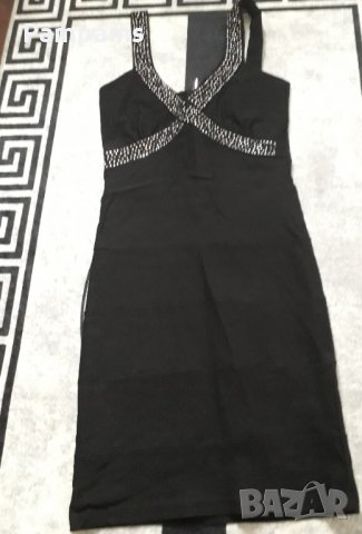 Официална черна рокля с камъчета, снимка 2 - Рокли - 33929110
