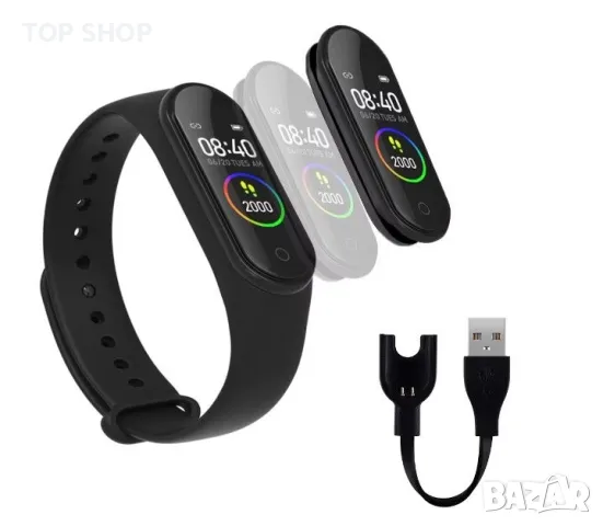 Смарт часовник M4 Band, Bluetooth, Sport smartwatch M4, Smart bracelet, фитнес гривна, снимка 2 - Смарт часовници - 48925517