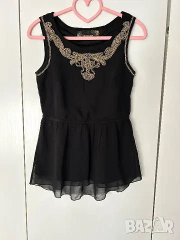 Разпродажба на всичко! Stradivarius дамски черен летен топ размер S, снимка 1