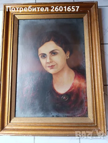 Стара картина масло "Женски портрет", бълг.автор.