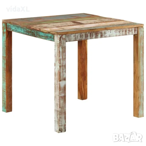 vidaXL Трапезна маса, 82x80x76 см, регенерирано дърво масив, снимка 7 - Маси - 56147135