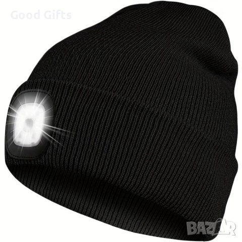 Зимна шапка с фенер челник, 3 режима на работа, снимка 7 - Шапки - 42599896