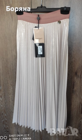 Twinset уникална нова с етикет розова пола солей еко кожа, снимка 12 - Поли - 52815968