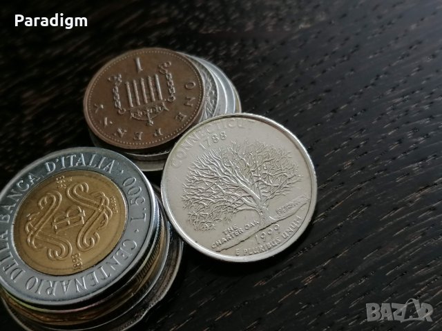 Монета - САЩ - 1/4 (четвърт) долар (Кънктикът) | 1999г.
