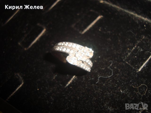 СРЕБЪРЕН ПРЪСТЕН СРЕБРО ПРОБА 925 МАРКИРАНО с МИНИАТЮРНИ ФАСЕТ ЦИРКОН КАМЪНИ 9488, снимка 10 - Пръстени - 31247168