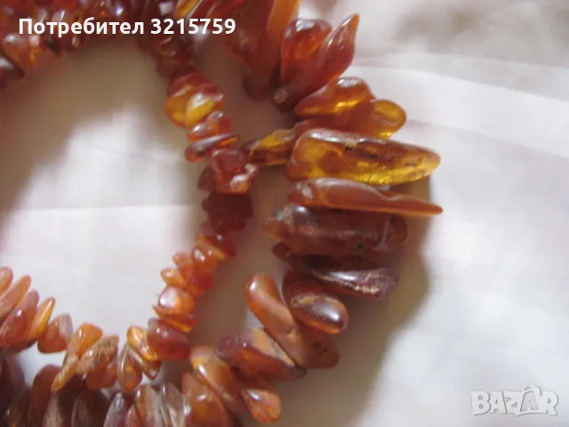 Колие необработен кехлибар, големи зърна, дължина 80см., снимка 2 - Колиета, медальони, синджири - 48929267