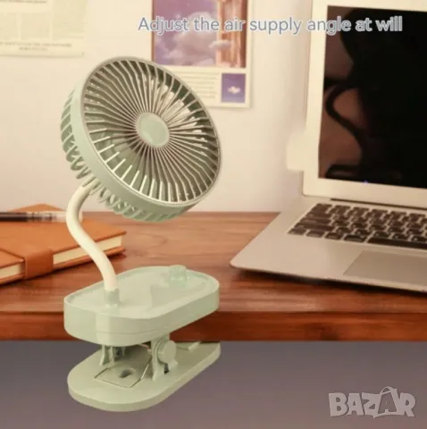 Мини вентилатор с щипка – преносимо освежаване с елегантен дизайн, снимка 2 - Вентилатори - 50427196
