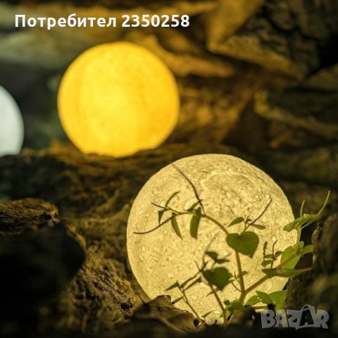 Страхотна декоративна Луна RGB Нощна лампа led украса за подарък, снимка 4 - Настолни лампи - 32008779