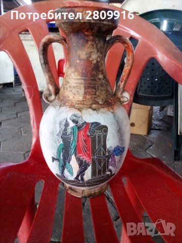 Стара керамична ваза , снимка 2 - Вази - 42803646