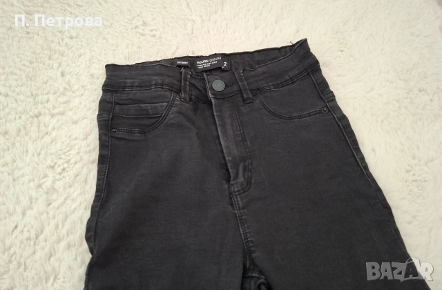 черни skinny дънки с висока талия House, снимка 2 - Дънки - 41901411