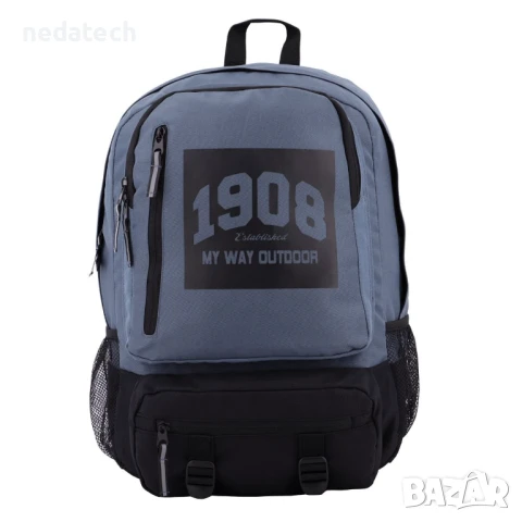 Ученическа раница My Way, Син - Черен, 32x15x47см., снимка 3 - Ученически пособия, канцеларски материали - 51426296