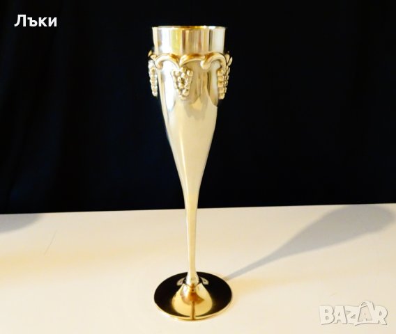 Бронзов бокал,чаша за вино,уникален релеф грозде. , снимка 4 - Антикварни и старинни предмети - 31529051