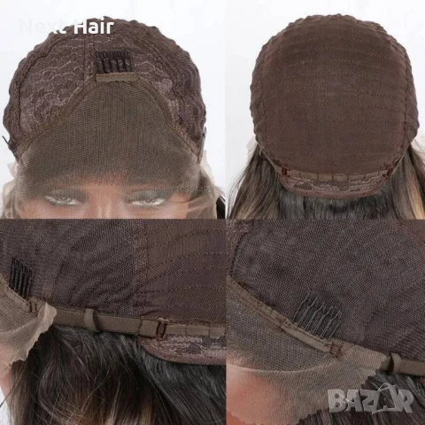 Платинено руса къдрава перука с дантела, снимка 5 - Аксесоари за коса - 51119854