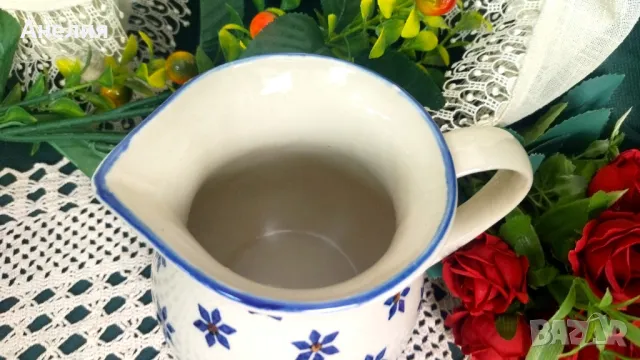 Кана или ваза с кобалтови цветя , снимка 2 - Вази - 50080342