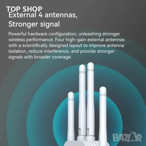 Нов двулентов антисмущаващ WiFi усилвател 1200Mbps 2.4GHz/5GHz, снимка 6 - Друга електроника - 49945156