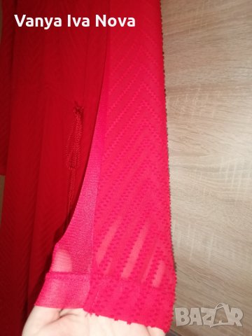 Страхотна дълга червена рокля H&M+подарък червило Max factor , снимка 14 - Рокли - 35453158