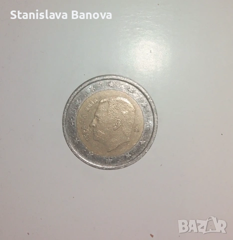 Испанска монета от 2 евро от 2016г. с лика на крал Филип VI