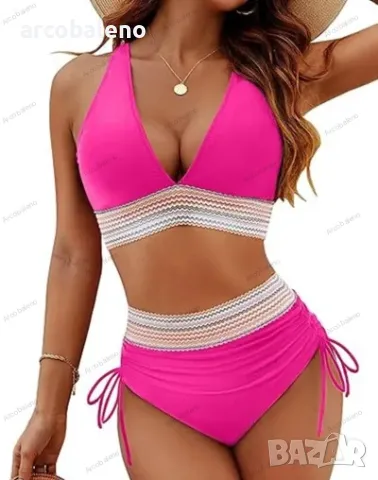 Дамски бански костюм от две части, 9цвята , снимка 5 - Бански костюми - 49944313