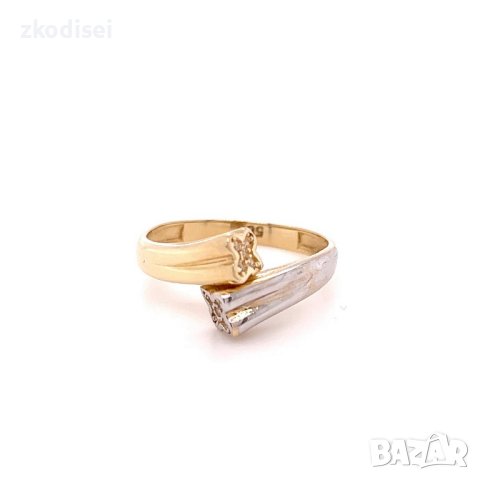 Златен дамски пръстен 2,25гр. размер:54 14кр. проба:585 модел:21878-4, снимка 1 - Пръстени - 44168004