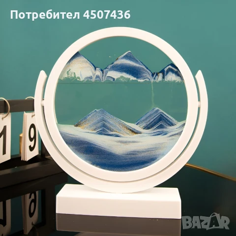 Стъклен пясъчен арт-Свободно стояща динамична 3D картина с движещ се пясък, декорация за дома и офис, снимка 12 - Декорация за дома - 50797374