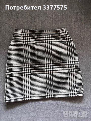 H&M къса карирана пола туйд, снимка 2 - Поли - 39908713