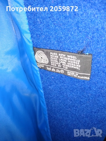 Палто синьо, вълнено, снимка 4 - Палта, манта - 52383273