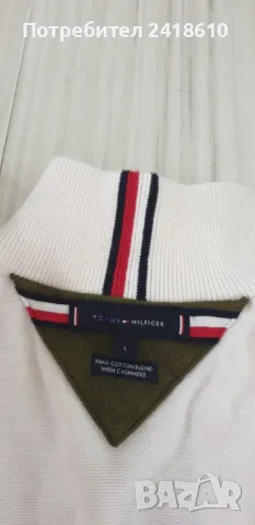 Tommy Hilfiger Cotton / Cashmere Half Zip Mens Size L ОРИГИНАЛ! Мъжка Жилетка с 3/4 цип!, снимка 17 - Пуловери - 49336763