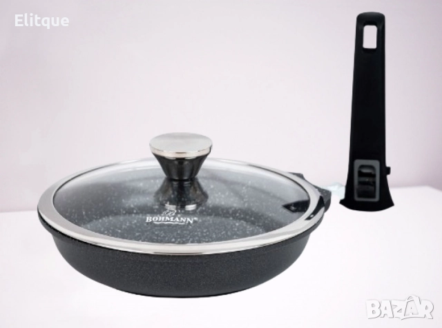 Тиган с капак Bohmann, 24 или 28см. 1.9л., Лят алуминий, Подвижна дръжка, Индукция, снимка 6 - Съдове за готвене - 52777874