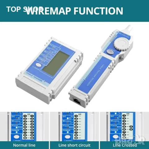 NCV мрежов кабелен тестер за CAT5 CAT6 CAT7 CAT8, многофункционални мрежови тестери, снимка 6 - Гедорета - 48732267