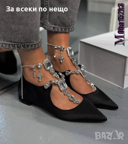 Дамски Елегантни Официални Обувки С Камъни - 2 Цвята Код SK163, снимка 2 - Дамски елегантни обувки - 52518301