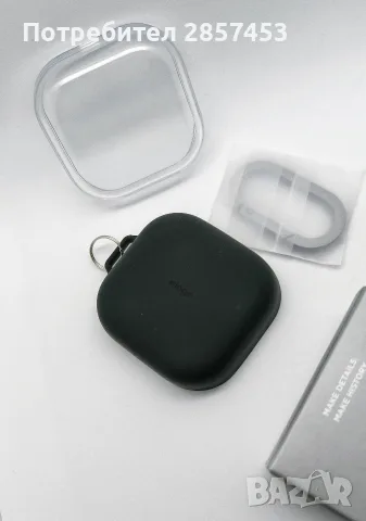 elago силиконов калъф за Galaxy Buds 4 / 4 Pro – Clear/Black + карабинер