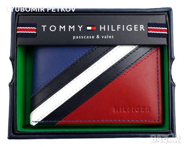 Нов Tommy Hilfiger Мъжки Кожен Портфейл Портмоне Подаръчна Кутия, снимка 1 - Портфейли, портмонета - 31609065