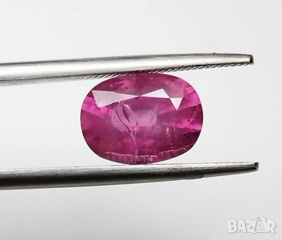 Красив ярко-розов сапфир 2,60 карата с отличен цвят и блясък! Сертификат!, снимка 9 - Други - 54153620