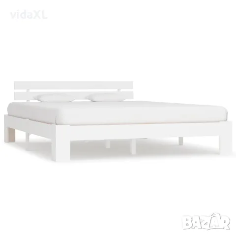 vidaXL Рамка за легло, бяла, бор масив, 160х200 см, снимка 1 - Спални и легла - 56146578