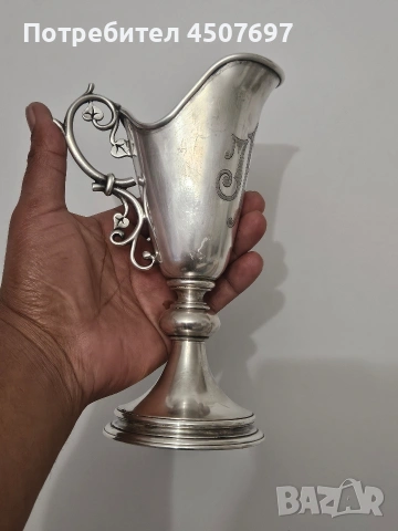 Посребрена Чоша - потир, около 1900г., снимка 9 - Антикварни и старинни предмети - 53142281