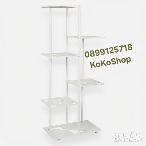 Цветарник - бял, метален, снимка 2 - Градински мебели, декорация  - 53927155