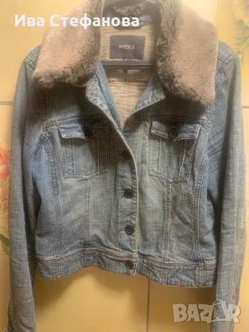   Класически  модел с кожена яка Дънково дънкено сафари Mexx , снимка 5 - Якета - 30668608