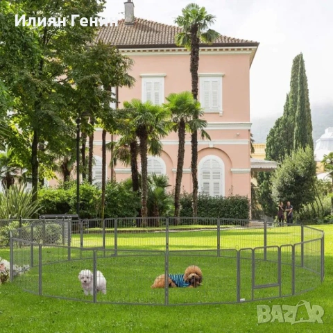 PawHut Заграждение за кученца с 16 мрежови панела, снимка 4 - За кучета - 54021693