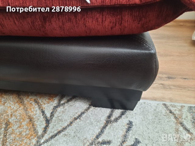 Ъглов диван 2,85 + 3бр. табуретки, снимка 4 - Дивани и мека мебел - 44449502