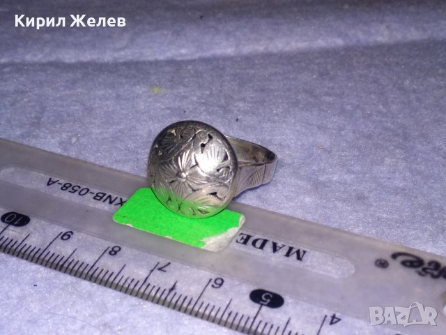 19 Век ФЛОРАЛЕН СРЕБЪРЕН ПРЪСТЕН РЪЧНО ОРНАМЕНТИРАН Висока ПРОБА СРЕБРО КНЯЖЕСТВО БЪЛГАРИЯ 35037, снимка 14 - Антикварни и старинни предмети - 39547822