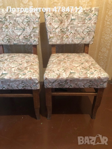 Масивни тежки 6 тапицирани стола за трапезария