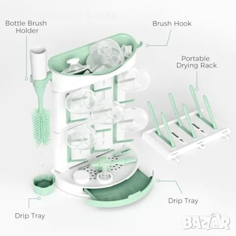 Нова Momcozy стойка за сушене – 18 шишета, пестене на място, безопасна, снимка 5 - Други - 50166408