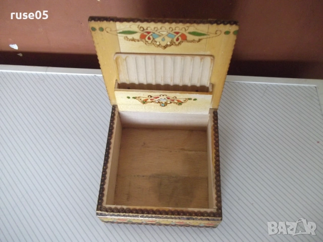 Кутия дървена за цигари пирографирана, снимка 2 - Колекции - 54171159