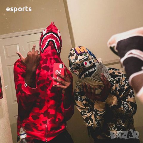 Casual Суичър Bape A Bathing Ape Purple Camo M L XL 2XL (блуза с качулка) , снимка 5 - Суичъри - 36906890