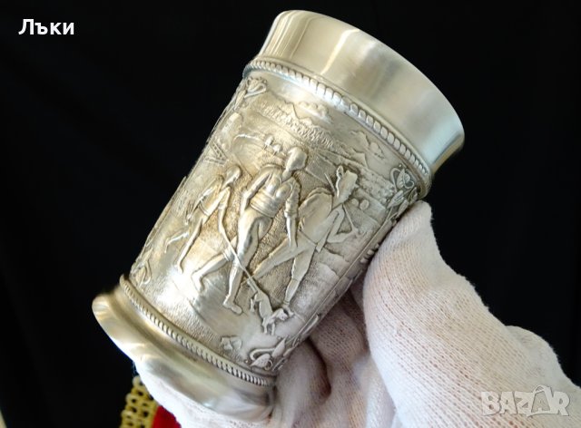 Чаша от калай за вино,картини Къмпинг,излет. , снимка 8 - Антикварни и старинни предмети - 44231741
