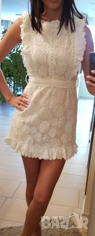 Бяла дантелена рокля , снимка 14 - Рокли - 27095653