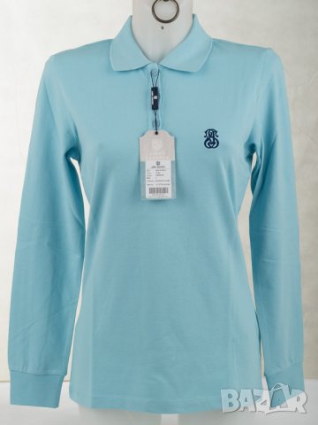 Памучна дамска блуза в светлосиньо Jimmy Sanders - L, снимка 2 - Блузи с дълъг ръкав и пуловери - 42893109