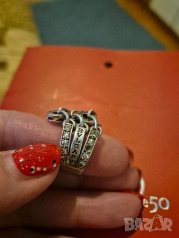 среб пръстен модел BVLGARI, снимка 6 - Пръстени - 53060479