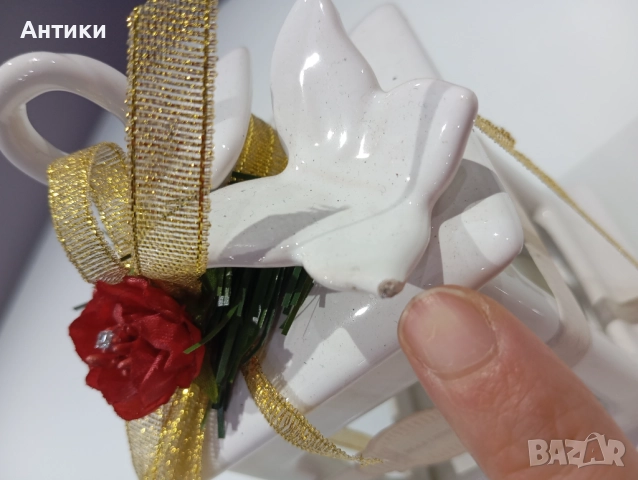 Стар порцеланов фенер свещник маркиран , снимка 7 - Други - 52554007